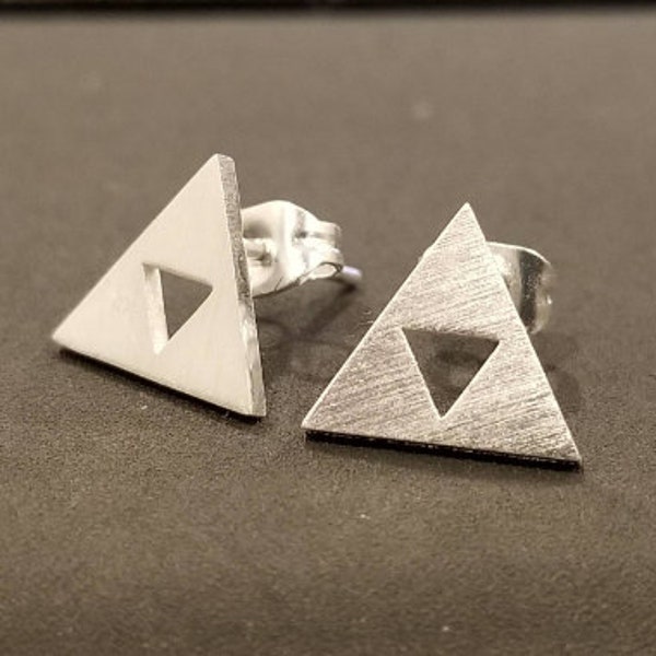 Silver Triforce Earrings - The Legend of Zelda | Stainless Steel Stud Earrings