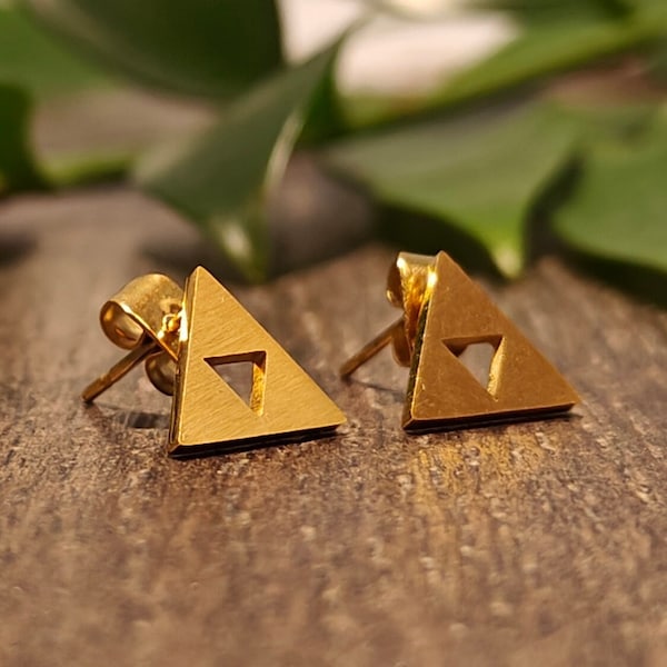 Gold Triforce Earrings - The Legend of Zelda | Stainless Steel Stud Earrings