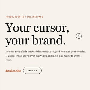 Custom Cursor Plugin for Squarespace 7.1 & 7.0 | Animated Mouse or Image Cursor Effect with Visual Editor | No Code Website Customization
