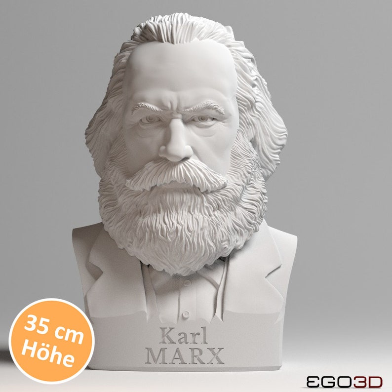 Duitse filosoof socialist Karl Marx stenen buste standbeeld sculptuur 12 cm