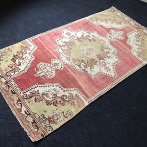 Deco Rug Boho Rug Muted Area Rug Wool Area Rug 5x6.5 Area Rug Vintage Area Rug Pink Turkish Rug Rug for Living Room Handwoven Rug