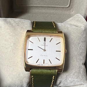 Omega Geneve  111.0109 Vintage Square Mens Gold Plated Watch.Hand Winding