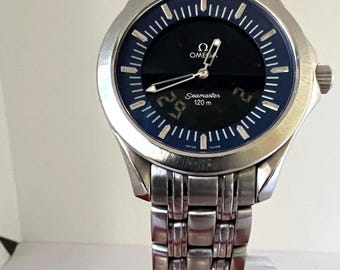 Omega Seamaster 120 m Quartz Watch Blue Dial Watch Ref 186.1501