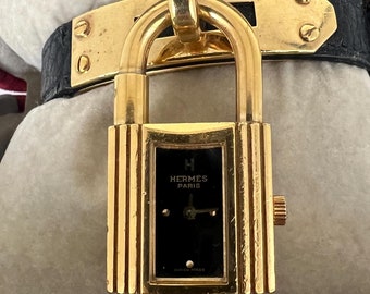 HERMES ゴールド装飾時計 ヴィンテージ エルメスHERMES ゴールド文字盤 手巻き ユニ