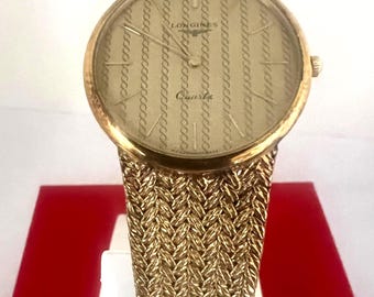 ロンジン プレゼンス 33mm メンズウォッチ – ゴールドメッキ クォーツ