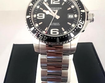 Reloj automático Longines HydroConquest Black Super Dial L37814566 300 M para hombre