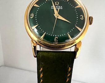 Yellow Gold Plated Omega 34mm Automatic Bumper Watch. 80 Mıc, Ref C2445-8SC