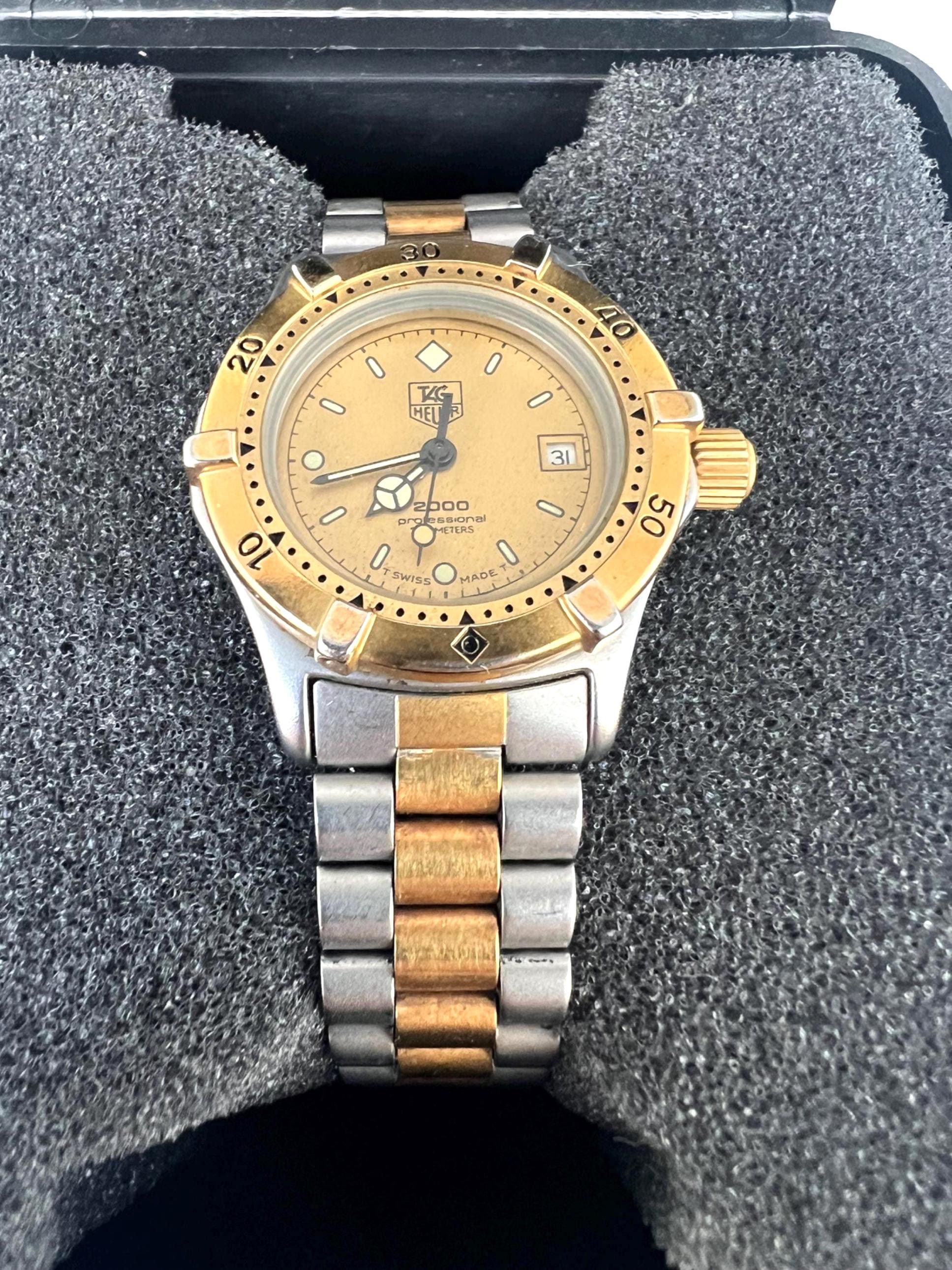 モ*ン様 TAG HEUER アナログ 腕時計 ゴールド/シルバー For Women's Gold Color Vintage Tag Heuer Professional Watch. - Etsy