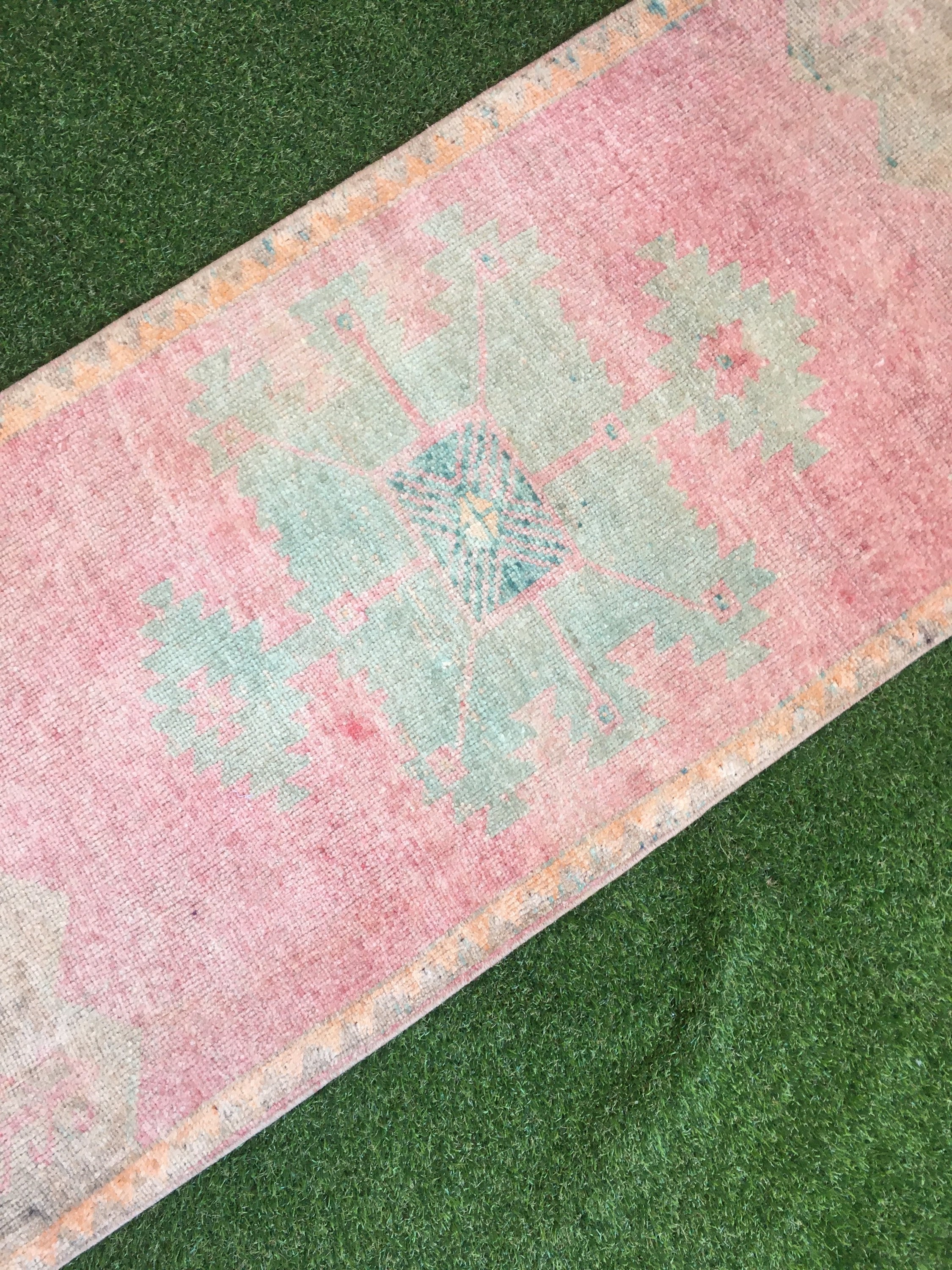 2x4 Rugoriental Rug Pink Teal Rug Entryway Rug Door Mat Etsy