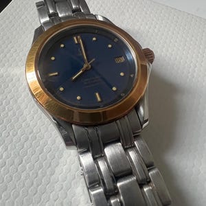 Omega Seamaster Automatic Chronometer Blue Dial Gold/ Stainless Steel Watch Ref:168.1501