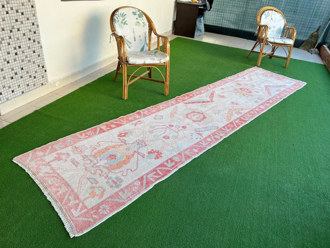 Pastel Grey Red Rug Runner for Hallway Entry kitchen Hotel Etsy