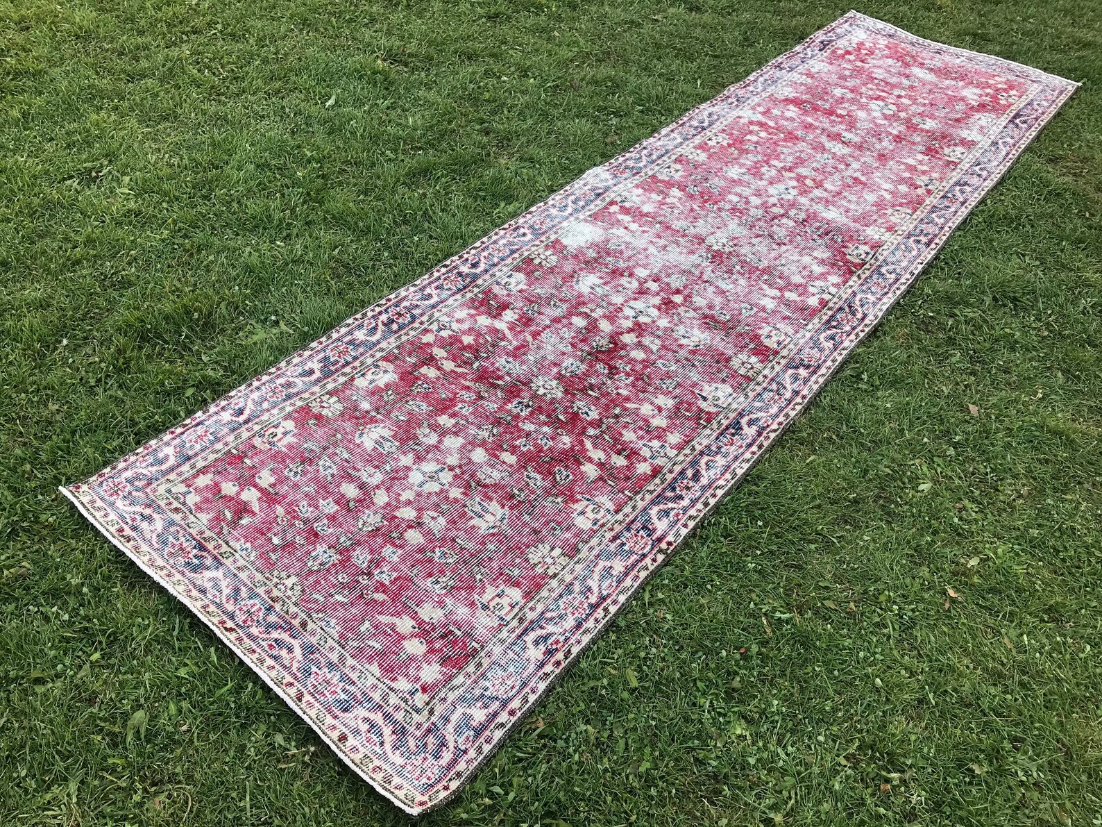 Farmhouse Runner Rug Red Rug Runner Kitchen Vintage Runner Etsy