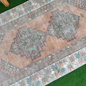 Ben 4x6 Pink Taupe Teal DistresedLow Pile Rug For Area Rug.3x510 image 2