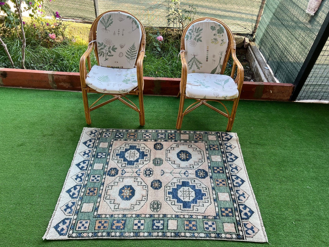 Low Pile Soft Pink Green Vintage Rug, Anatolian Rug,old Rug,rustic Rug