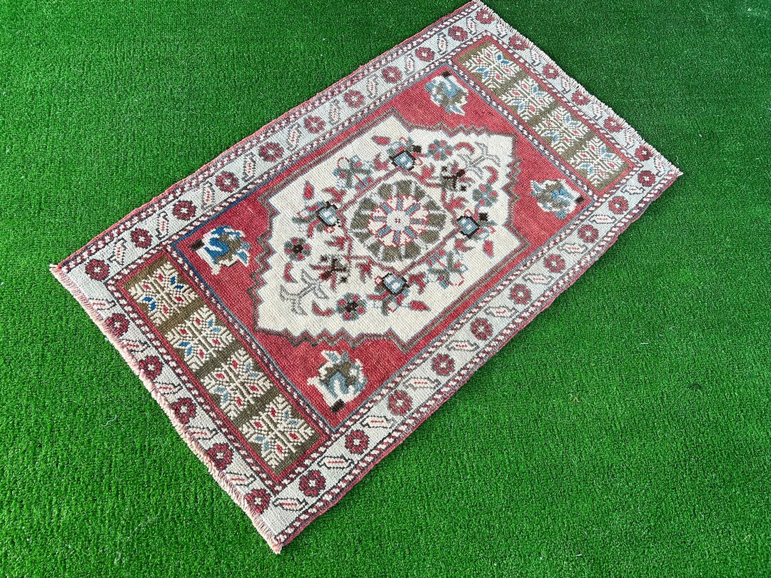 Small Oushak Rug Vintage Small Rug Persian Small Rug.free Etsy