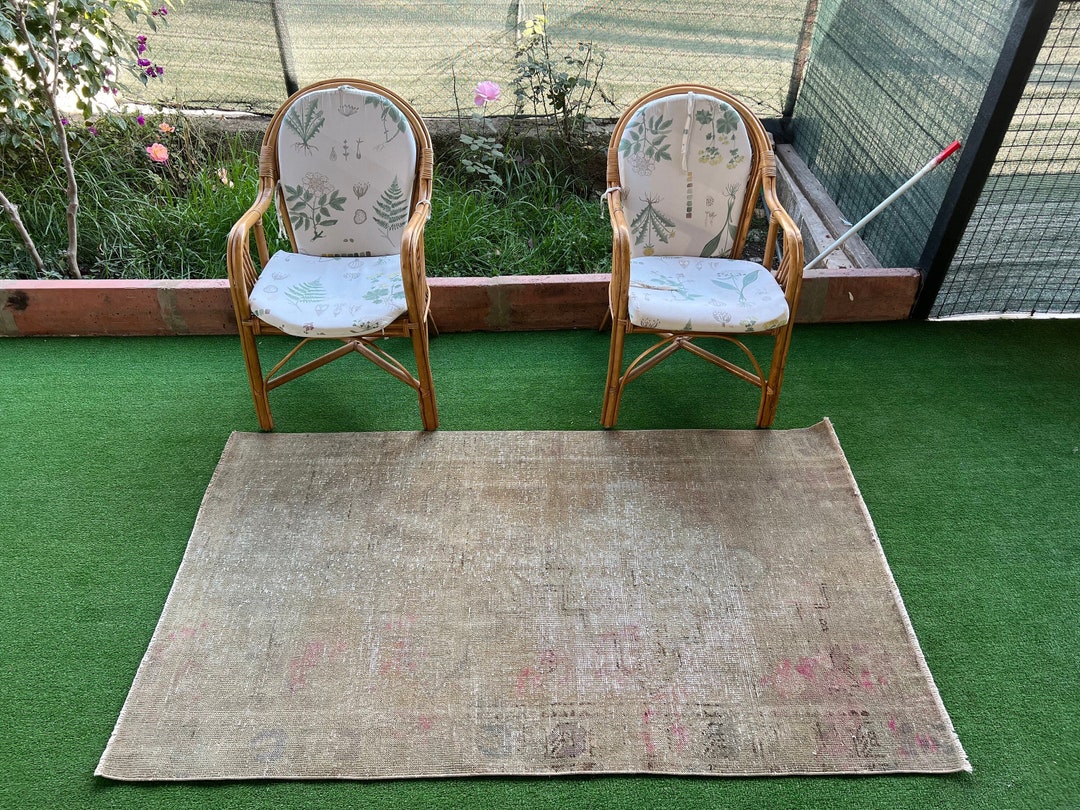 Looped Rug Vintage Vintage Rugfloor Rugarea Rug.37x64ft.looped Pile - Etsy