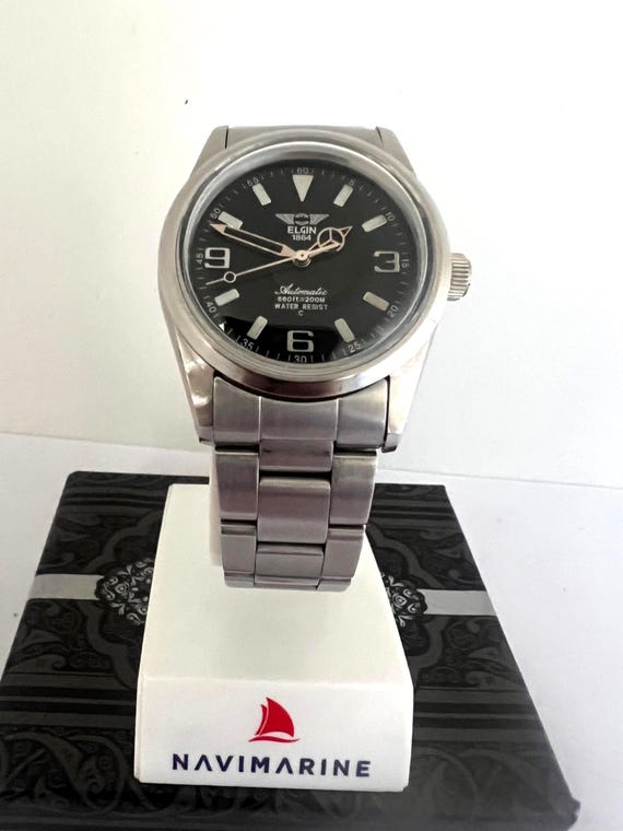 ELGIN　自動巻腕時計/アナログ/ステンレス/FK-979S-D Elgin Automatic Watch FK-979-C 35 Mm Wrist Watch - Etsy