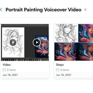 Digital Portrait painting Tutorial 3 hours voiceover video Clip studio paint digital art tutorial how to draw Fantasy Anime Mermaid image 3