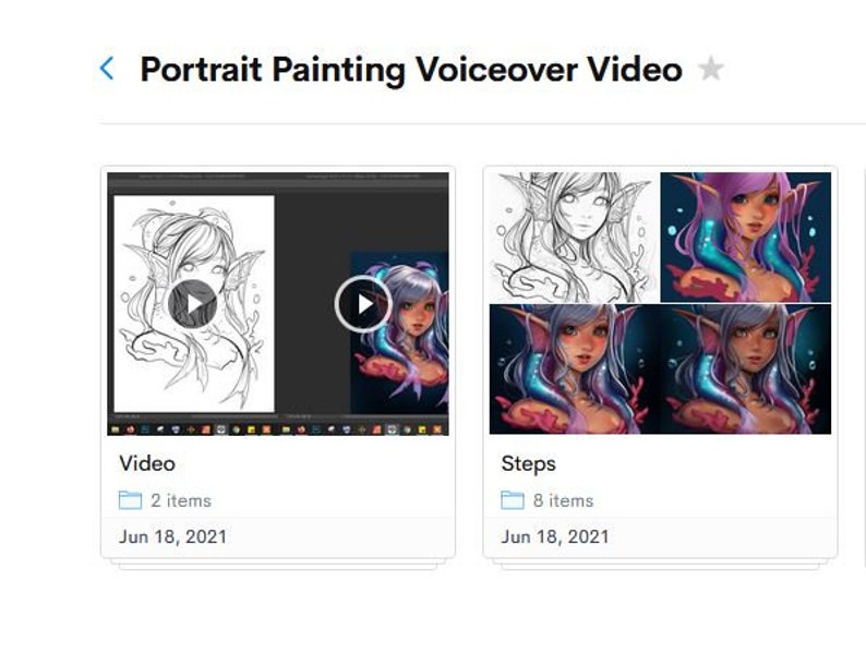 Zelfstudie portret schilderen - 3 uur voice-overvideo - Clipstudioverf - zelfstudie digitale kunst hoe je een fantasie-anime zeemeermin tekent afbeelding 3
