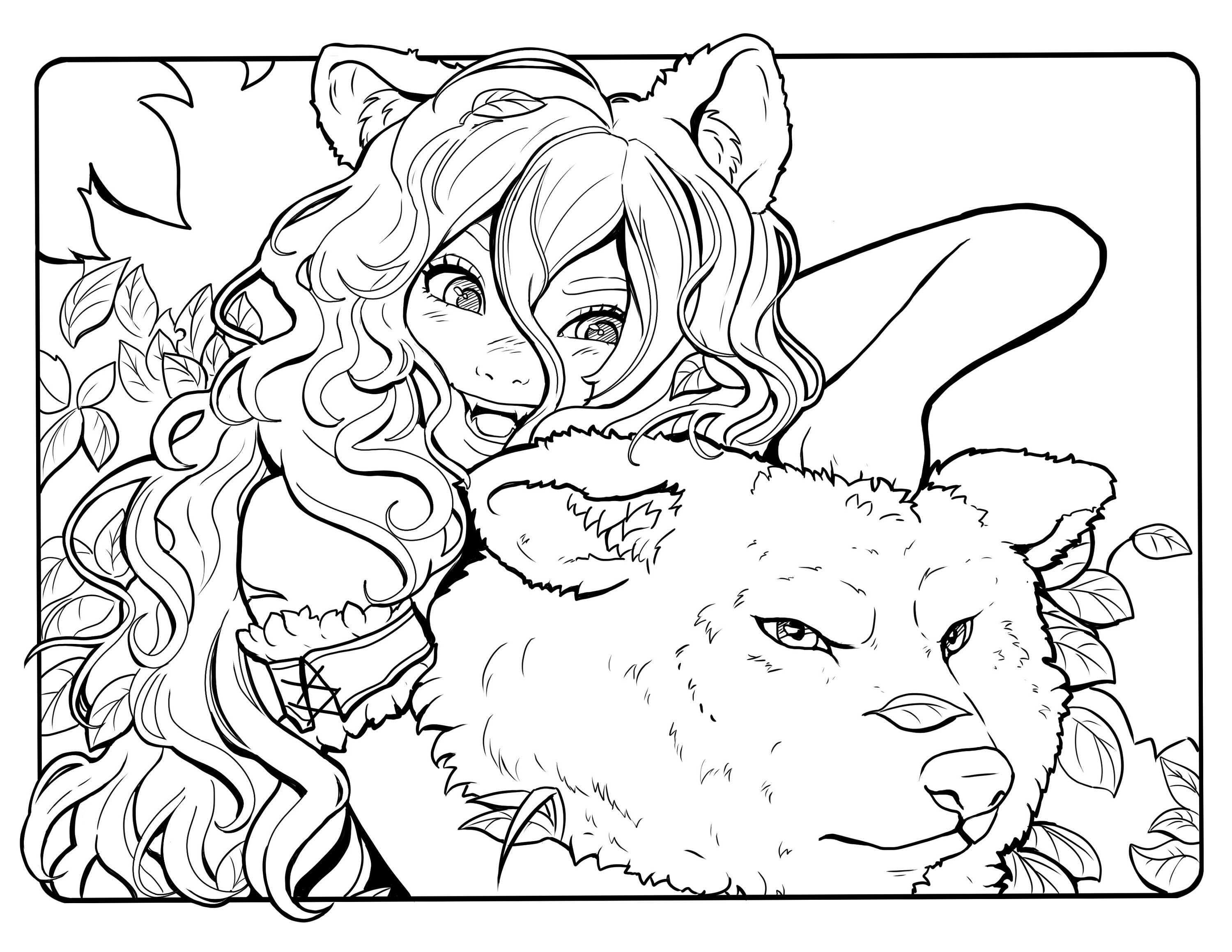 Anime Wolf Girl Coloring Pages  Get Coloring Pages