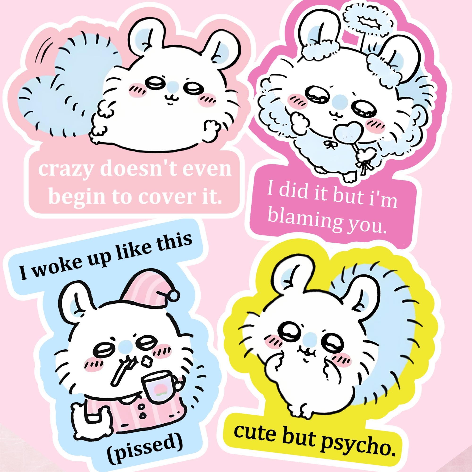 It's Happy Momonga Sticker Set - Chiikawa Funny Stickers - Etsy