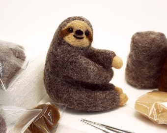 Leidersty Felt Animals Needle Felting Kit Handcraft Kit for Needle Material Bag Pack Non Finished Poked Set Griaffe Penguin Wool Felt Craft DIY
