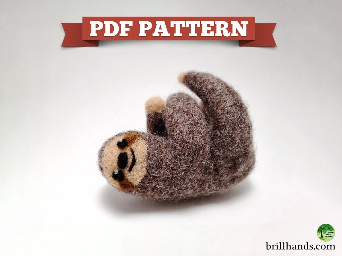 Sloth Needle Felting Pattern PDF Digital Download Beginner | Etsy