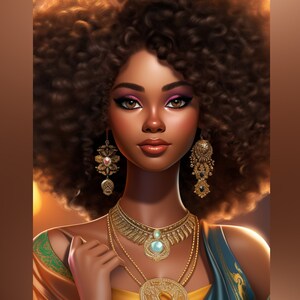 Digital Product, Printable, Lady With an Afro - Etsy