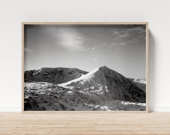Catstye Cam & Helvellyn in Winter Snow, The Lake District, Photographic Print
