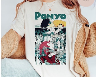 Ponyo und Sosoke T-Shirt, Goldfisch Ponyo, Ghibli Shirt, Hayao Miyazaki, Studio Ghibli Geschenk, Ghibli Sweatshirt, Ponyo Ghibli T-Shirt