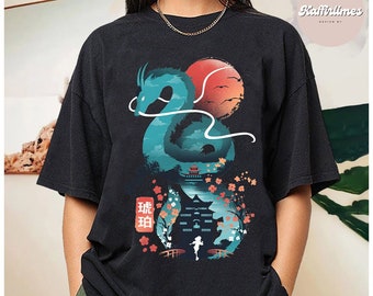 Camisa de Chihiro, Camisa Haku Ghibli, Hayao Miyazaki, Regalo de Studio Ghibli, Camisa Totoro, Sudadera Ghibli, Sin Cara, Camiseta de Chihiro