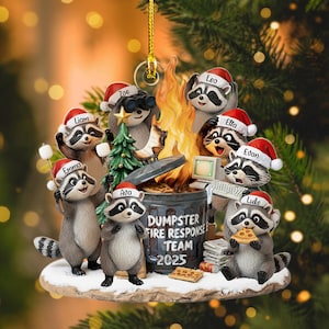 Dumpster on Fire Response Team Christmas Ornament, Funny 2025 Dumpster Fine Holiday Gift for Co-Workers & Friends