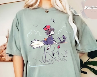 Kikis Delivery Service T-Shirt, Studio Ghibli T-Shirt, Ghibli Shirt, Hayao Miyazaki, Studio Ghibli Gift, Cartoon T-Shirt