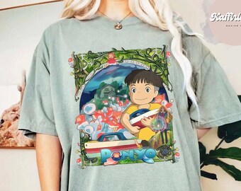Camisa Ponyo e Sosuke, Ponyo Peixe Dourado, Camisa Ghibli, Hayao Miyazaki, Presente Studio Ghibli, Moletom Ghibli, Camiseta Ponyo Ghibli