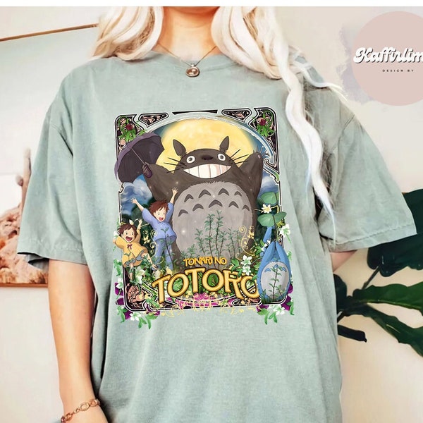 Mi vecino Totoro camiseta, camiseta Totoro, Totoro, camiseta Studio Ghibli, camisa Ghibli, Hayao Miyazaki, regalo Studio Ghibli, camiseta de dibujos animados