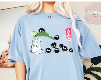 Totoro T-Shirt, Cute Totoro T-Shirt, Studio Ghibli T-Shirt, Ghibli Shirt, Hayao Miyazaki, Studio Ghibli Gift, Cartoon T-Shirt