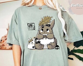 Totoro T-Shirt, Cute Totoro T-Shirt, Studio Ghibli T-Shirt, Ghibli Shirt, Hayao Miyazaki, Studio Ghibli Gift, Cartoon T-Shirt