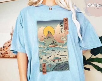 Ponyo Ukiyo-e T-shirt, Goldfish Ponyo, Ghibli Shirt, Hayao Miyazaki, Studio Ghibli Gift, Ghibli Sweatshirt, Ponyo Ghibli T-Shirt