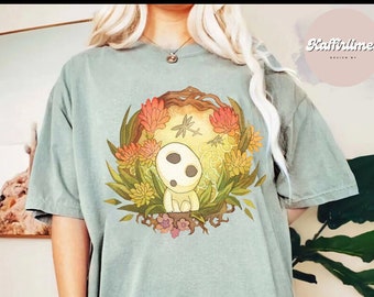 Camiseta Princesa Mononoke Spirits Kodama, Camisa Ghibli, Hayao Miyazaki, Regalo Studio Ghibli, Camisa Mononoke, Camisa de dibujos animados Ghibli
