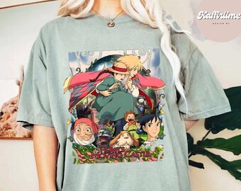 Howl's Moving Castle Shirt, Howl en Sophie T-shirt, Anime Howls Moving Castle Shirt, Ghibli Shirt, Hayao Miyazaki, Studio Ghibli Gift