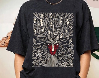 Forest Spirit Princess Mononoke T-Shirt, Mononoke Hime Shirt, Ghibli Shirt, Hayao Miyazaki, Studio Ghibli Gift, Mononoke Shirt, Ghibli Shirt