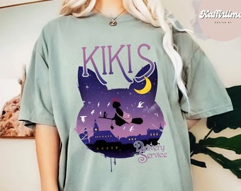 Kikis Delivery Service T-Shirt, Studio Ghibli T-Shirt, Ghibli Shirt, Hayao Miyazaki, Studio Ghibli Gift, Cartoon T-Shirt