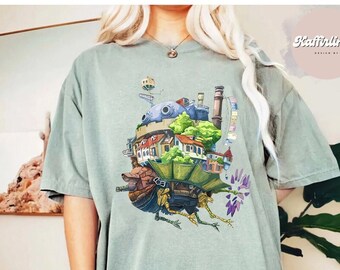 Howl's bewegliches Schloss Shirt, Ghibli Shirt, Hayao Miyazaki, Studio Ghibli Geschenk, Anime Howl's bewegliches Schloss
