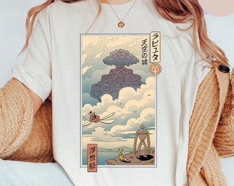 Vintage Castle In The Sky T-Shirt, Laputa, Castle In The Sky Movie, Ghibli T-Shirt, Hayao Miyazaki, Studio Ghibli Gift, Ghibli Cartoon Shirt