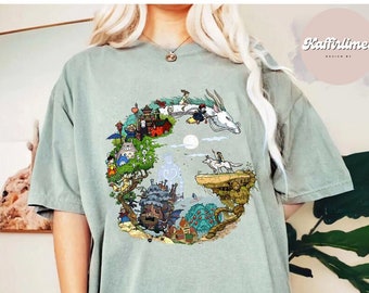 Studio Ghibli Character T-Shirt, Miyazaki Anime Tee
