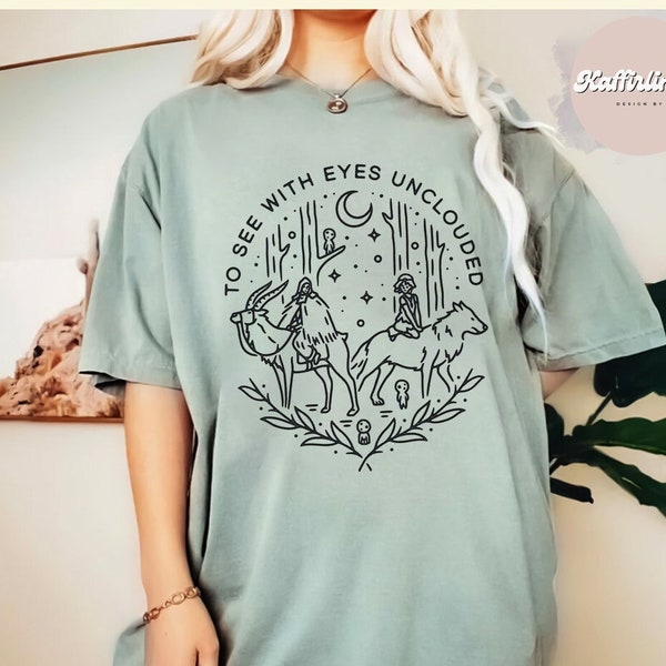 もののけ姫とアシタカ T シャツ、もののけ姫シャツ、ジブリシャツ、宮崎駿、スタジオジブリギフト、もののけシャツ、ジブリシャツ
