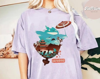 Camiseta de arte do meu vizinho Totoro, camiseta Totoro, camiseta Studio Ghibli, camiseta Ghibli, Hayao Miyazaki, presente Studio Ghibli, camiseta Anime Totoro