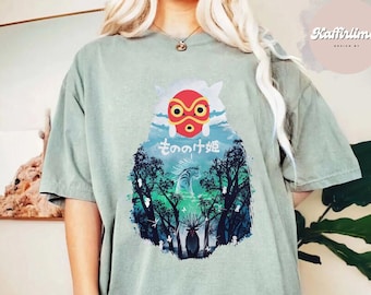 Camiseta Forest Spirit Princess Mononoke, camisa Mononoke Hime, camisa Ghibli, Hayao Miyazaki, regalo de Studio Ghibli, Mononoke, camisa de anime Ghibli