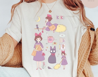 Kikis Delivery Service T-Shirt, Kiki Shirt, Studio Ghibli T-Shirt, Ghibli Shirt, Hayao Miyazaki, Studio Ghibli Gift, Cartoon T-Shirt