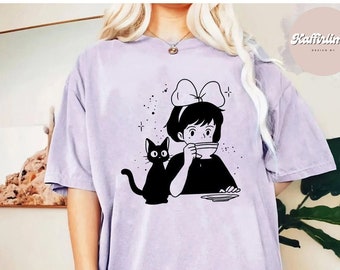 Kikis Delivery Service T-Shirt, Studio Ghibli T-Shirt, Ghibli Shirt, Hayao Miyazaki, Studio Ghibli Gift, Cartoon T-Shirt